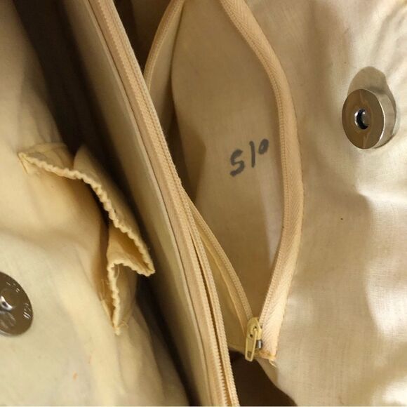 Vintage Yellow Straw Woven Shoulder Bag Wooden Beads - Picture 6 of 8